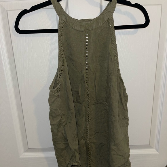 cloth & stone Tops Army Green High Neck Tank Top Poshmark